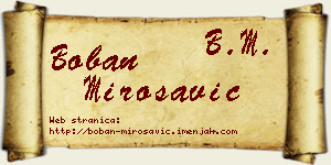 Boban Mirosavić vizit kartica